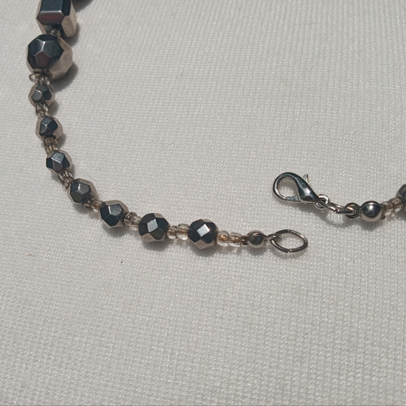Vtg Metallic Bead Necklace 16" - Picture 5 of 10